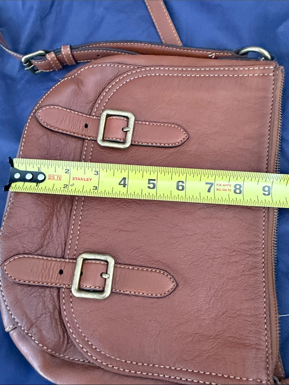 FRYE Timeless Leather Crossbody Bag in Cognac - Picture 13 of 16